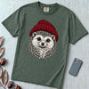 Hedgehog in a Red Beanie T-Shirt - Blue Spruce unfolded t-shirt mockup