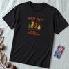 Hot peppers shirt, Red hot silly pepper t-shirt, silly shirt, chili peppers tee, Funny Red Hot Band Tee | Spicy Music Shirt - Black unfolded t-shirt mockup
