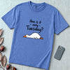 How Is It Only Tuesday? Goose Burnout T-Shirt - Mystic Blue unfolded t-shirt mockup