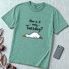 How Is It Only Tuesday? Goose Burnout T-Shirt - Seafoam unfolded t-shirt mockup