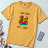 I Am Fine T-Shirt, Sarcastic Summer Vibe - Mustard unfolded t-shirt mockup