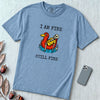 I Am Fine T-Shirt, Sarcastic Summer Vibe - Washed Denim unfolded t-shirt mockup