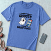 I Don’t Fear Ghosts I Fear Group Chats T-Shirt - Mystic Blue unfolded t-shirt mockup