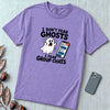 I Don’t Fear Ghosts I Fear Group Chats T-Shirt - Violet unfolded t-shirt mockup