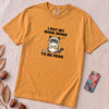 I Put My Book Down To Be Here Shirt, Funny Grumpy Cat Book Lover Tee - Mustard unfolded t-shirt mockup