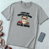 I Put My Controller Down To Be Here Cat T-Shirt, Grumpy Cat Tee for Gamer - Granite unfolded t-shirt mockup