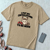I Put My Controller Down To Be Here Cat T-Shirt, Grumpy Cat Tee for Gamer - Sandstone unfolded t-shirt mockup