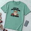 I Put My Controller Down To Be Here Cat T-Shirt, Grumpy Cat Tee for Gamer - Seafoam unfolded t-shirt mockup