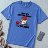 I Put My Knitting Down To Be Here Grumpy Cat T-Shirt, Funny Knitter Cat - Flo Blue unfolded t-shirt mockup