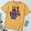 I’ll Be in My Office Hippo T-Shirt - Mustard unfolded t-shirt mockup