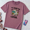 I’ll Haunt You Later Mummy Fish T-Shirt for Halloween - Berry unfolded t-shirt mockup