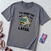 I’ll Haunt You Later Mummy Fish T-Shirt for Halloween - Denim unfolded t-shirt mockup