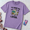 I’ll Haunt You Later Mummy Fish T-Shirt for Halloween - Violet unfolded t-shirt mockup