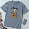 I’m Fine Banana T-Shirt - Blue Jean unfolded t-shirt mockup