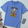 I’m Fine Banana T-Shirt - Mystic Blue unfolded t-shirt mockup