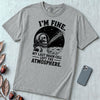 I’m Fine. My Last Brain Cell Left the Atmosphere T-Shirt - Granite unfolded t-shirt mockup