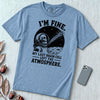 I’m Fine. My Last Brain Cell Left the Atmosphere T-Shirt - Washed Denim unfolded t-shirt mockup