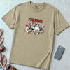 I’m Fine Raccoon Mom Graphic T-Shirt - Khaki unfolded t-shirt mockup