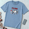 I’m Fine Raccoon Mom Graphic T-Shirt - Washed Denim unfolded t-shirt mockup