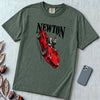 Isaac Newton in Flying Car T-shirt - Blue Spruce unfolded t-shirt mockup