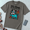 It’s Fine Dog T-shirt, Burnout Humor - Pepper unfolded t-shirt mockup