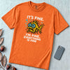 It’s Fine. I’m Fine. Everything Is Fine, Fish T-Shirt - Burnt Orange unfolded t-shirt mockup