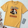 Jiu Jitsu Because Murder Is Wrong Graphic T-Shirt - Mustard unfolded t-shirt mockup