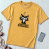 Judgement In Progress Cat T-Shirt, Dry Humor Tee - Mustard unfolded t-shirt mockup