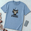 Judgement In Progress Cat T-Shirt, Dry Humor Tee - Washed Denim unfolded t-shirt mockup