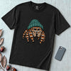 Jumping Spider in a Beanie T-Shirt - Black unfolded t-shirt mockup
