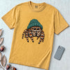 Jumping Spider in a Beanie T-Shirt - Mustard unfolded t-shirt mockup