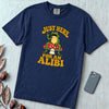 Just Here For An Alibi Frog T-Shirt - True Navy unfolded t-shirt mockup