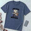 Just Here For The Coffee Pigeon T-Shirt - Denim unfolded t-shirt mockup