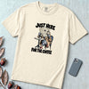 Just Here For The Coffee Pigeon T-Shirt - Ivory unfolded t-shirt mockup