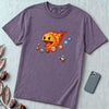 Justice for Pluto T-Shirt – Funny Sun Pac-Man Eating Planets Space Meme Tee - Grape unfolded t-shirt mockup