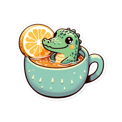 Bubble-free stickers crocodile in a mug - Radiant Art of Radiant Group
