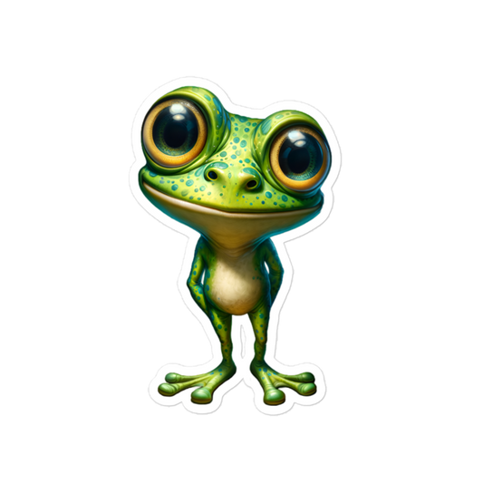 Bubble-free stickers cute frog