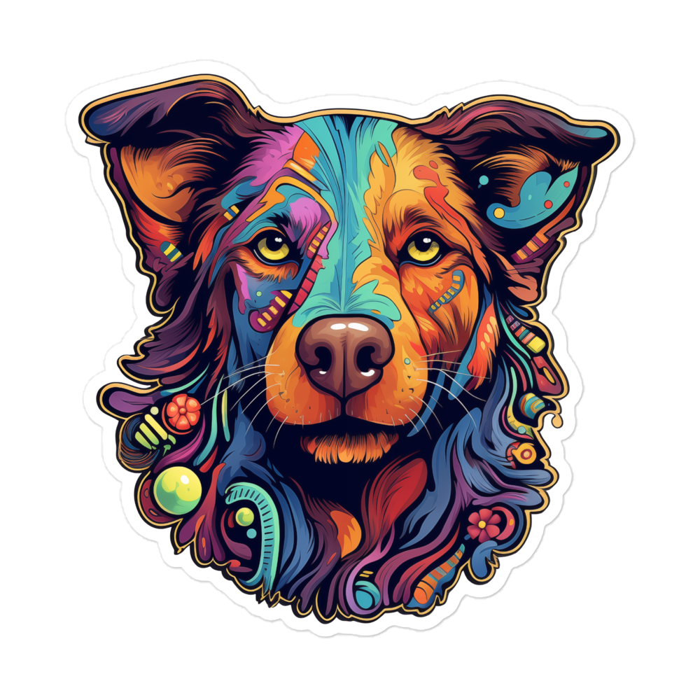 Bubble-free stickers Kaleidoscope Dog – Radiant Art