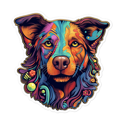 Bubble-free stickers Kaleidoscope Dog - Radiant Art of Radiant Group