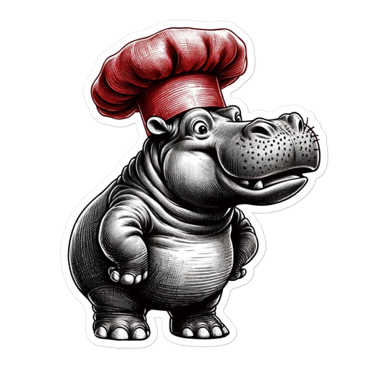 Bubble-free stickers Hippo Chef