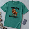 Legends Are Born In November Bison T-Shirt - Emerald unfolded t-shirt mockup