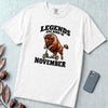 Legends Are Born In November Bison T-Shirt - White unfolded t-shirt mockup