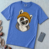 Lemur in a Yellow Beanie T-Shirt - Flo Blue unfolded t-shirt mockup