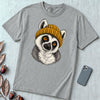 Lemur in a Yellow Beanie T-Shirt - Granite unfolded t-shirt mockup