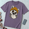 Lemur in a Yellow Beanie T-Shirt - Grape unfolded t-shirt mockup