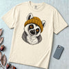 Lemur in a Yellow Beanie T-Shirt - Ivory unfolded t-shirt mockup