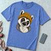 Lemur in a Yellow Beanie T-Shirt - Mystic Blue unfolded t-shirt mockup