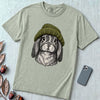 Lop-Eared Rabbit in a Beanie T-Shirt - Bay unfolded t-shirt mockup