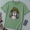 Lop-Eared Rabbit in a Beanie T-Shirt - Light Green unfolded t-shirt mockup