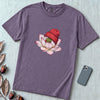 Lotus in Beanie T-Shirt - Grape unfolded t-shirt mockup
